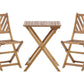 Bistro Patio Set Wooden Table and 2 Chairs Outdoor Garden Furniture