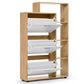 3-Door White Shoe Storage Cabinet with Shelves