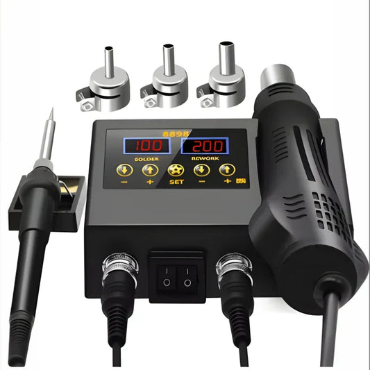 2-in-1 Soldering Station with Hot Air Gun and Soldering Iron Combo