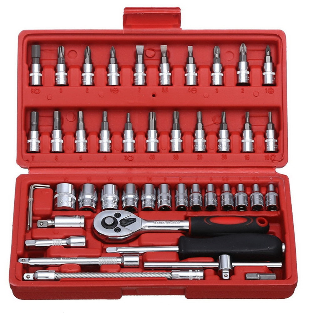 46 Piece Tool Kit with Wrenches and Hand Tools