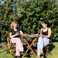 Bistro Patio Set Wooden Table and 2 Chairs Outdoor Garden Furniture