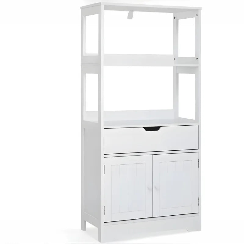 Bathroom Vanity Cabinet with Drawers and 2 Shelves White Storage Organizer